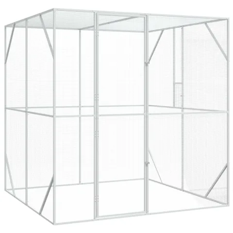 vidaXL Cușcă pentru păsări Antracit 209 x 202 x 214 cm Oțel galvanizat