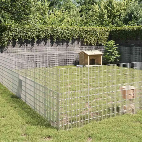 vidaXL Adăpost pentru animale cu 48 panouri, 54x100cm, fier galvanizat