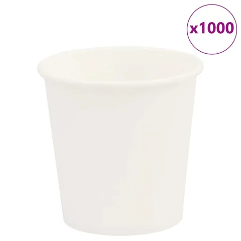vidaXL Cești de cafea din hârtie 1000 buc 4oz 100ml alb