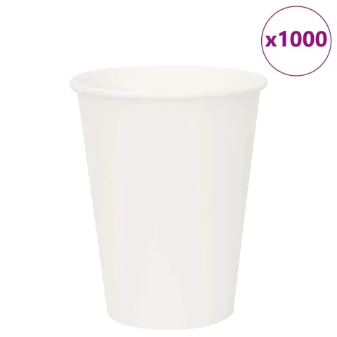 vidaXL Cești de cafea din hârtie 1000 buc 12 oz 300 ml alb