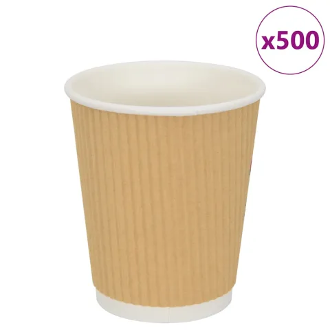 vidaXL Cești de cafea din hârtie 500 buc 8oz 200ml maro