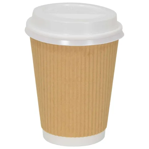 vidaXL Capace pentru cești cafea hârtie 12 oz și 16 oz 1000 buc. alb