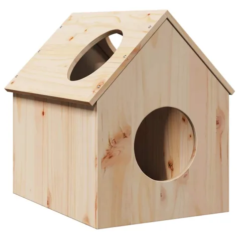 vidaXL Casă pentru pisici 41x50x50 cm din lemn masiv de pin