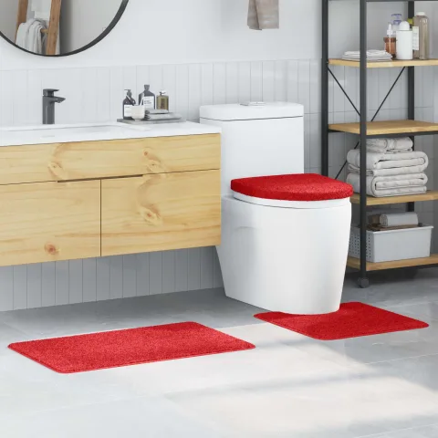 vidaXL Set de mochete anti-derapante pentru baie 3 buc. Roșu PP