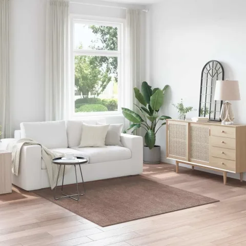 vidaXL Covor Shaggy Antiderapant Maro 160 x 160 cm PP