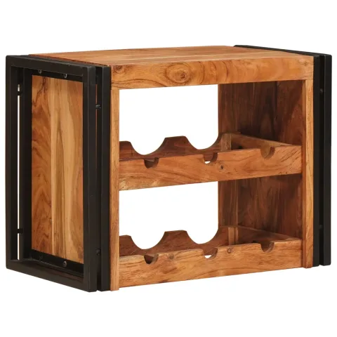vidaXL Raft pentru vin Maro 60 x 45 x 33 cm Lemn Solid de Acacia