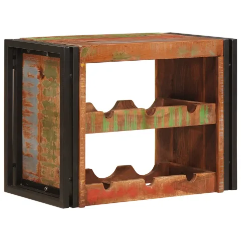 vidaXL Raft pentru vin Maro 60 x 45 x 33 cm Lemn recuperat solid