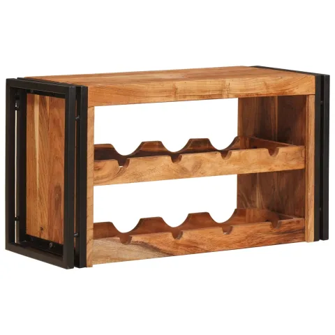 vidaXL Raft pentru vin Maro 80 x 45 x 33 cm Lemn Solid de Acacia