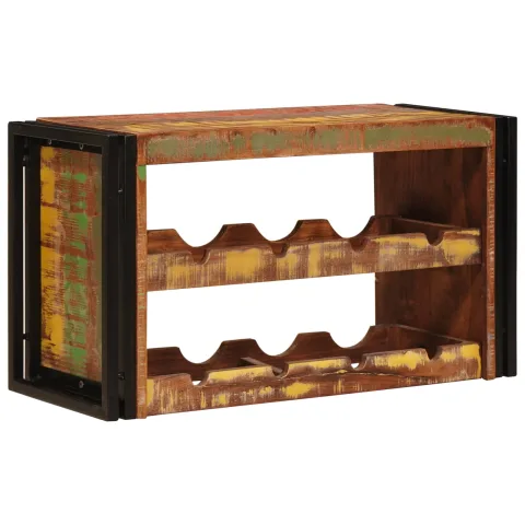 vidaXL Raft pentru vin Maro 80 x 45 x 33 cm Lemn recuperat solid
