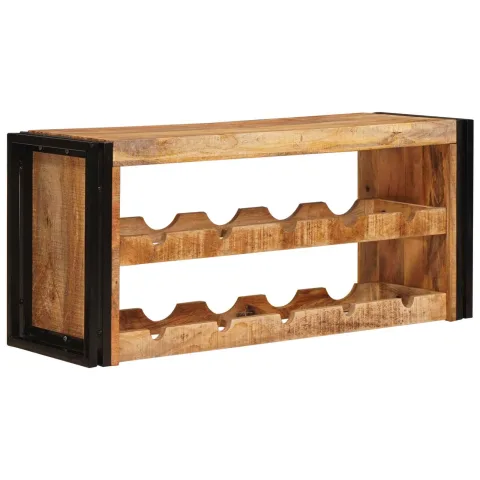 vidaXL Raft pentru vin 100 x 45 x 33 cm Lemn de Mango Solid și Şlefuit
