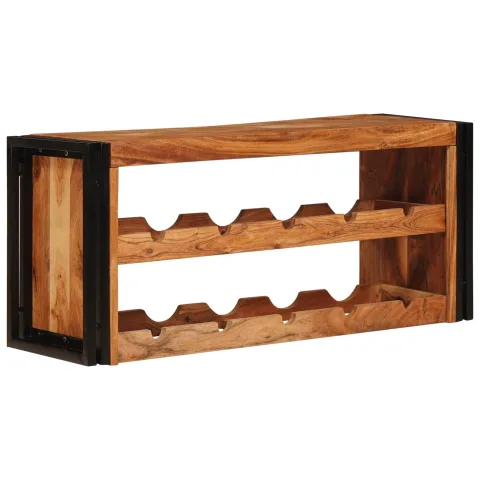 vidaXL Raft pentru vin Maro 100 x 45 x 33 cm Lemn Solid de Acacia