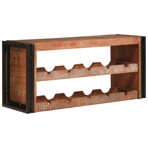 vidaXL Raft pentru vin Maro 100 x 45 x 33 cm Lemn recuperat solid
