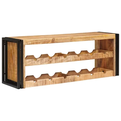 vidaXL Raft pentru vin 100 x 45 x 33 cm Lemn de Mango Solid și Şlefuit