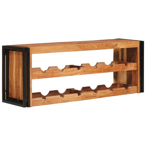 vidaXL Raft pentru vin Maro 120 x 45 x 33 cm Lemn Solid de Acacia