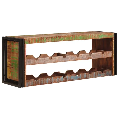 vidaXL Raft pentru vin Maro 120 x 45 x 33 cm Lemn recuperat solid