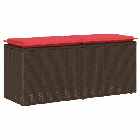vidaXL Bancă de grădină cu pernă maro 110x40x44 cm polirattan