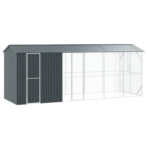 vidaXL Cușcă pentru păsări Antracit 645 x 208 x 247 cm Oțel Galvanizat
