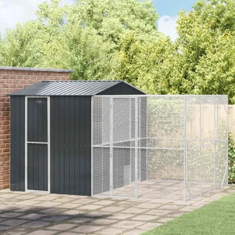 vidaXL Cușcă pentru păsări Antracit 425 x 304 x 247 cm Oțel Galvanizat