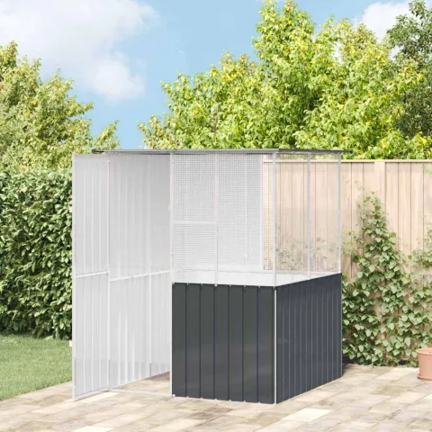 vidaXL Cușcă pentru păsări Antracit 165 x 165 x 200 cm Oțel Galvanizat