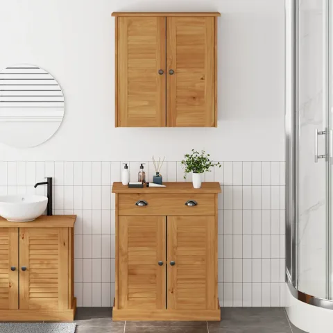 vidaXL Set de mobilier pentru baie VIGO 2 buc. Maro și Maro Miere