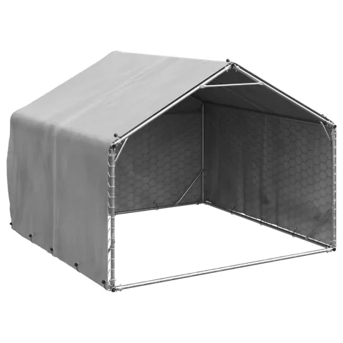 vidaXL Cușcă pentru câini de exterior cu capac 2x2x1,5 m, oțel galvanizat