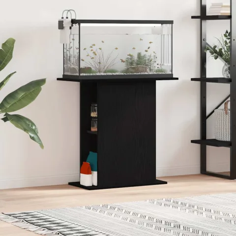 vidaXL Suport pentru acvariu, stejar negru, 75x36x72,5 cm, lemn stratificat