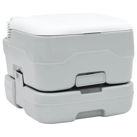 vidaXL Toaletă de camping Gri și alb 41,5 x 36,5 x 30 cm Polietilenă
