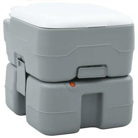vidaXL Toaletă de camping Gri și alb 41,5 x 36,5 x 37,5 cm Polietilenă