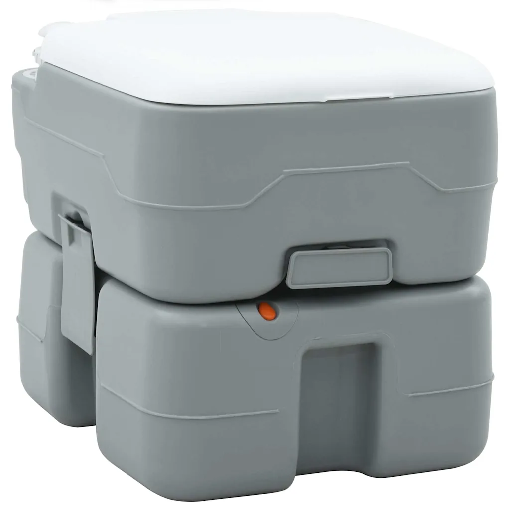 vidaXL Toaletă de camping Gri și alb 41,5 x 36,5 x 37,5 cm Polietilenă