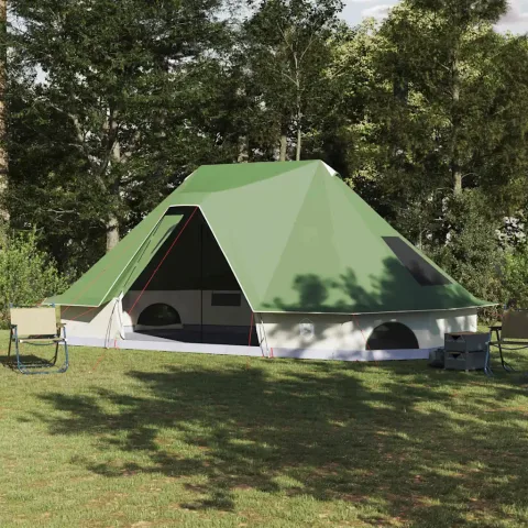 vidaXL Cort Tipi 10 persoană Verde tafta