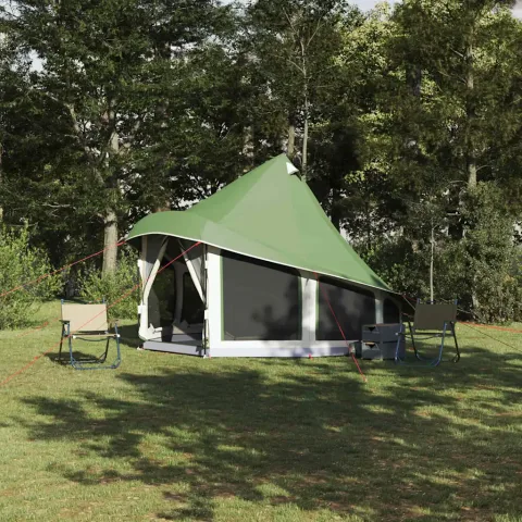 vidaXL Cort Tipi cu acoperiș Verde 404 x 370 x 270 cm tafta