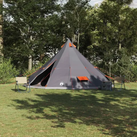 vidaXL Cort Tipi Gri și Portocalie 560 x 560 x 300 cm tafta