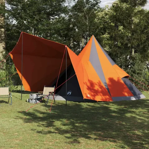 vidaXL Cort Tipi Gri și Portocalie 510 x 690 x 330 cm tafta