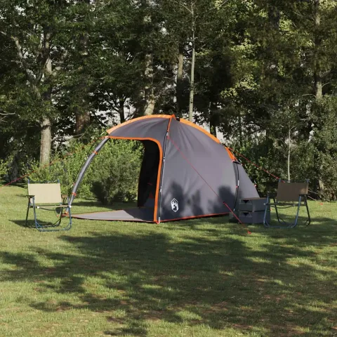 vidaXL Tent Cabină 2 persoană Gri și Portocalie tafta