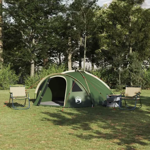vidaXL Cort cu dome 4 persoană Rezistent la apă Verde tafta