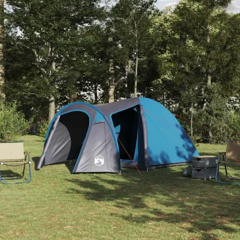 vidaXL Cort cu dome Dom cu acoperiș albastru 384 x 254 x 170 cm