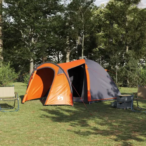 vidaXL Cort cu dome Dom Gri și Portocalie 384 x 254 x 170 cm