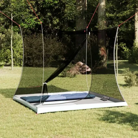 vidaXL Cort interior 2 persoană Negru Cu plasă