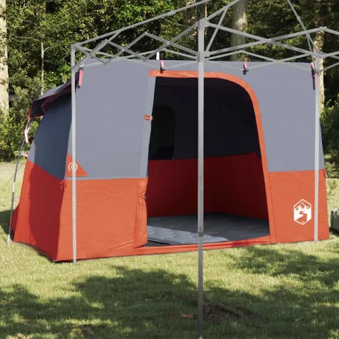 vidaXL Cort interior Gri și Portocalie 280 x 220 x 176 cm tafta