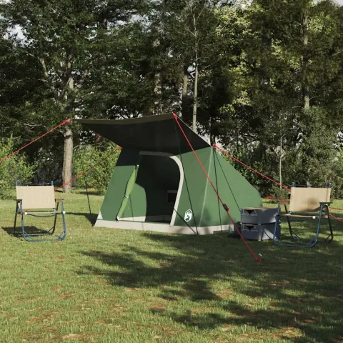 vidaXL Cort de Camping 4 persoană Rezistent la apă Verde tafta