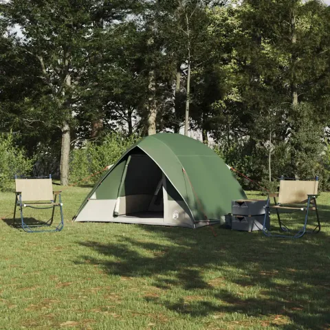 vidaXL Cort de Camping 4 persoană Rezistent la apă Verde tafta