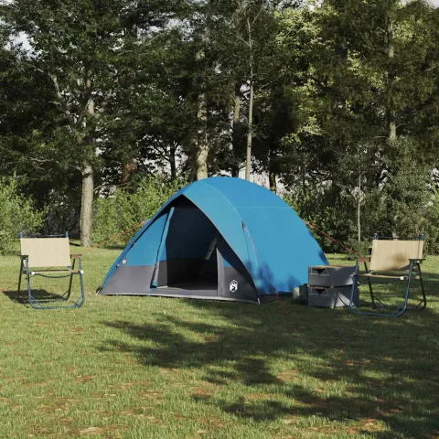 vidaXL Cort de Camping 4 persoană Rezistent la apă albastru tafta