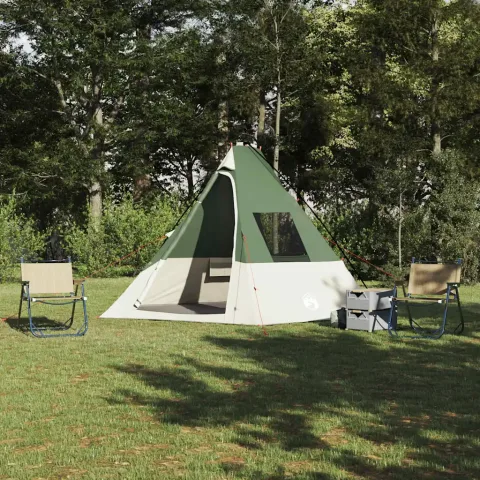 vidaXL Cort Tipi 6 persoană Rezistent la apă Verde tafta
