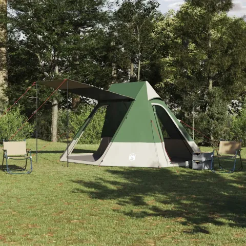 vidaXL Cort de Camping 10 persoană Rezistent la apă Verde tafta