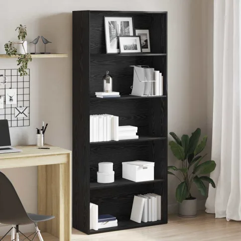vidaXL Dulap de cărți din stejar negru, 80x30x189 cm, lemn prelucrat