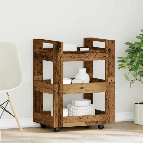 vidaXL Troler de Bucătărie Lemn de stejar 60 x 45 x 80 cm