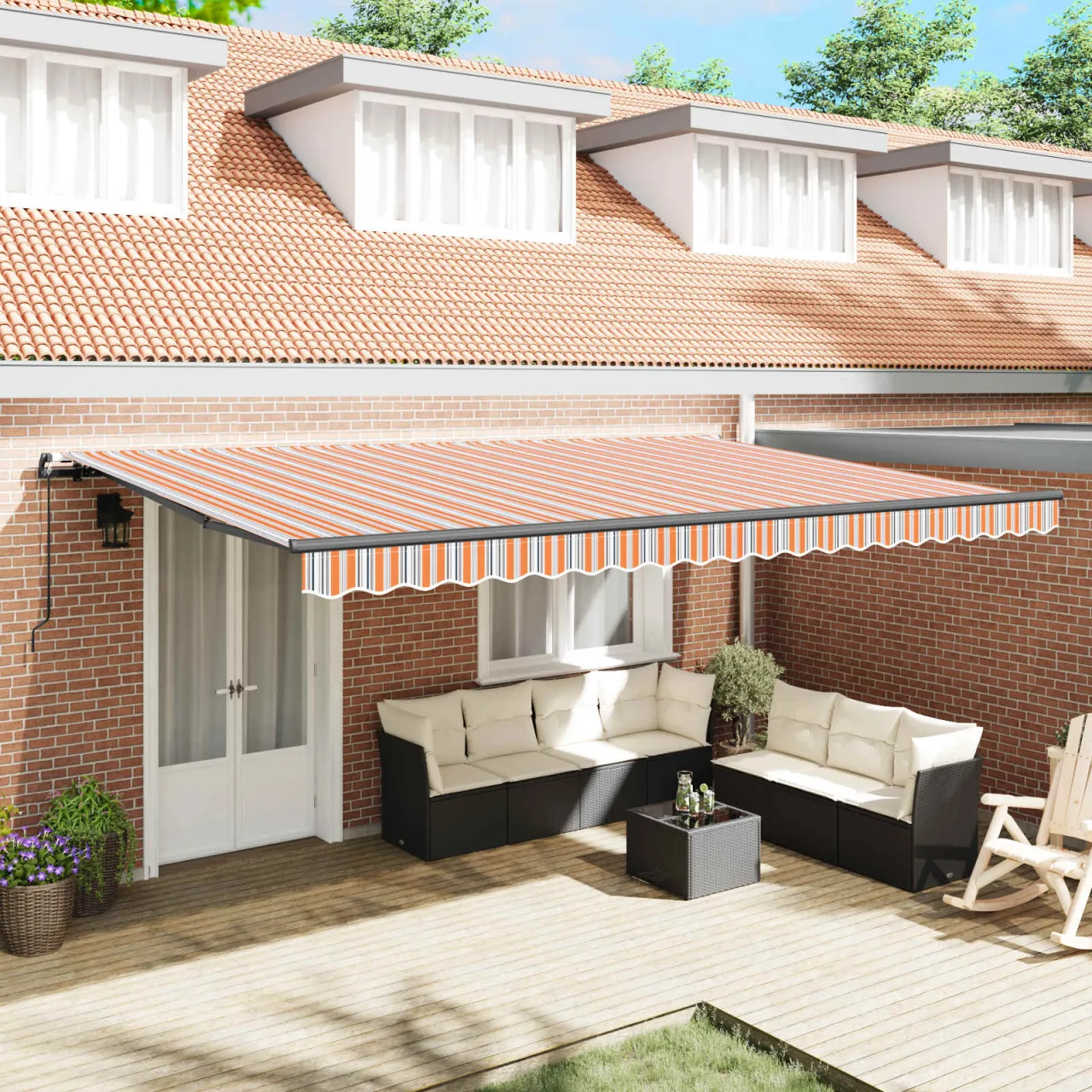 vidaXL Copertină retractabilă Multicolour 500 × 350 cm