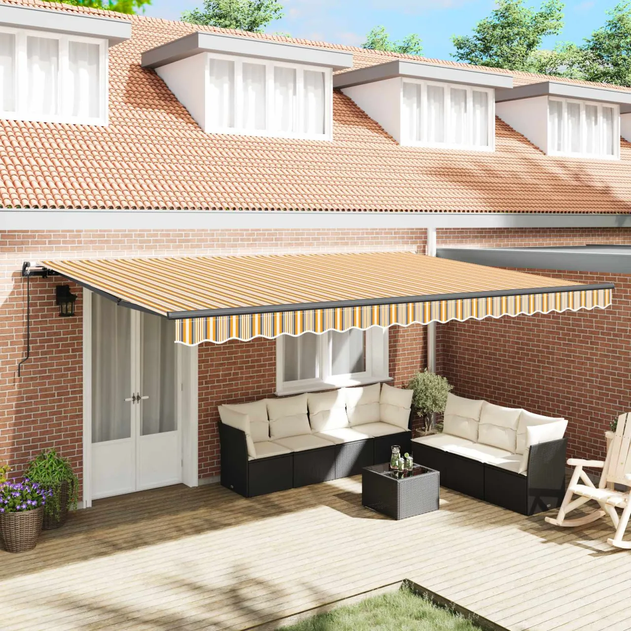 vidaXL Copertină retractabilă Multicolour 500 × 350 cm