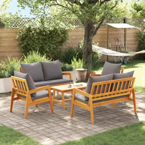 vidaXL Set bistro 5 buc. Maro Lemn Solid de Acacia