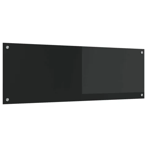 vidaXL Panou de bucătărie Negru 120 x 40 cm sticlă securizată